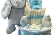 Baby Shower/Nappy Cake Bunny 3 Pink or Blue ( shipping extra 5 euro)