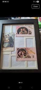 Framed selection of Vintage Romantic Postcards