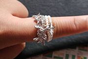Sumiyaki Butterfly Faux Pearl Adjustable Ring