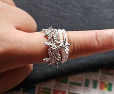 Sumiyaki Butterfly Faux Pearl Adjustable Ring