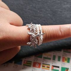 Sumiyaki Butterfly Faux Pearl Adjustable Ring