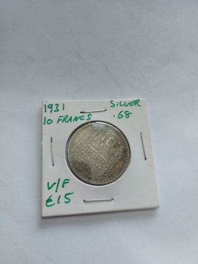 1931 silver 10 francs