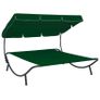 Outdoor Lounge Bed with Canopy Green Image 2