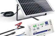 25W 12V Monocrystalline Solar Panel Kit with Solar Charge Controller: 25W Solar Panel + SAE Connection Cable +10A Controller for Boat RV 12V Deep Cycle Battery Chicken Coop Gate Opener