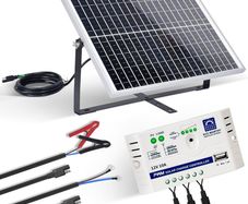 25W 12V Monocrystalline Solar Panel Kit with Solar Charge Controller: 25W Solar Panel + SAE Connection Cable +10A Controller for Boat RV 12V Deep Cycle Battery Chicken Coop Gate Opener