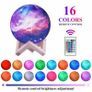 16 Colors LED USB Star Galaxy Moon Lamp w/ Stand Remote 3D Bedroom Night Light Image 3