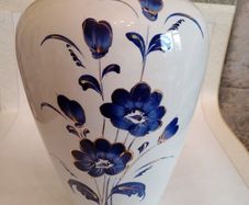 Vintage Ceramic Hand Painted Oriental Vase