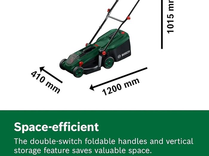 Cordless Lawn Mower ROTAK18V-34 (Cutting Width: 34 cm, Height of Cut: 25-65 mm, 35 l Fabric Grass Bag, Mulch plug, without Battery