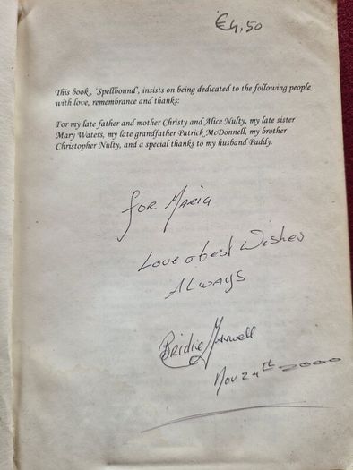 first edition signed by the author spellbound by bridie maxwell
