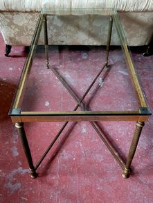 Mid-century brass & glass coffee table