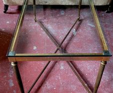Mid-century brass & glass coffee table