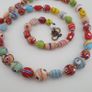 Antique Mix Venetian Style MultiColor Eyes Glass Beads Necklace Image 7