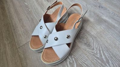 White leather Sandals