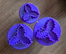 Fondant cutters Holly leaf Christmas