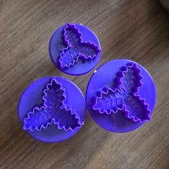 Fondant cutters Holly leaf Christmas