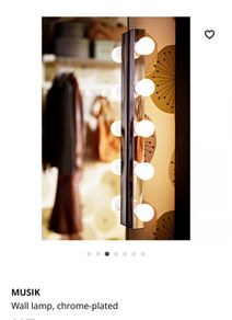 2 x Wall Lamps by Musik from IKEA in chrome-plated