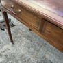 Maghoney wine leather desk with 2 drawers. Inlaid Image 7