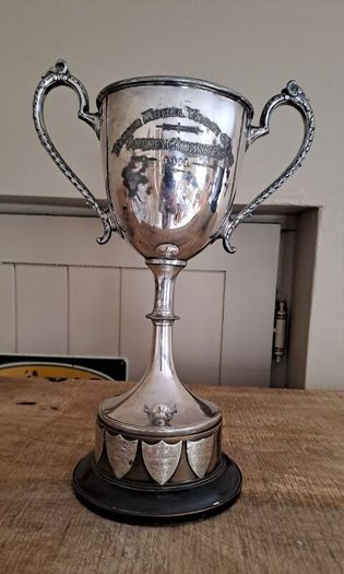 antique trophy 1911 pond boat Bangor silver plated vintage