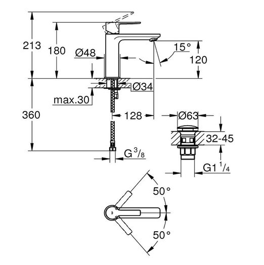 Grohe Lineare 32106001 Bathroom Tap