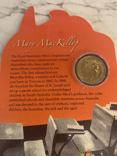 2008 One Dollar Carded Unc Coin Mary MacKillop