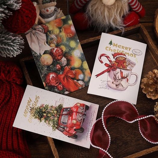 Brand New UYXINONE 24pcs Vintage Postcards Wishes Messages Florist Baking Cards