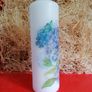 Birthday mothers day decorative summer brand new gift pillar candle blue hydrangea flowers Image 3