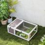 House enclosure cage habitat for small animal tortoises with 2 spaces 91 x 60.5 x 32 cm solid wood light brown Image 5