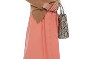 CHINTI &amp; PARKER Gathered dust pink skirt with pockets