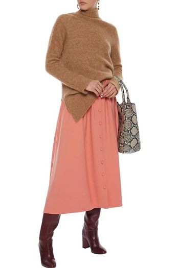 CHINTI & PARKER Gathered dust pink skirt with pockets
