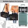 Cat Carrier - Airline Approved, Top Opening Portable Dog Bag with Breathable Mesh/Removable Mat, Adjustable Shoulder Strap & Bowl, Foldable Travel Cage, M, Grey (Max 7kg) Image 2