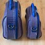 Blue alligator style travel accessory bags Image 3