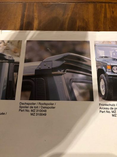 Mitsubishi Pajero Shogun MK1 Extras Sheet