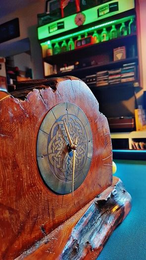 Old Irish bog oak mantle clock