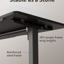 Electric Standing Desk 100 x 60 cm, Height Adjustable Sit Stand Desk with 3 Memory Presets, Home Office Computer Desk, Black Frame with Black Top Image 9