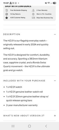 Hz Watch hz01