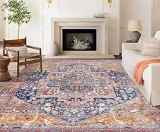 Rugs Living Room 160x230cm Non-Slip Washable Rug for Bedroom large Thin Low Profile Floor Carpet for Office Bathroom Dinning Room Playroom