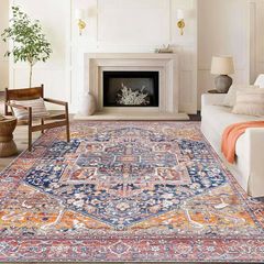 Rugs Living Room 160x230cm Non-Slip Washable Rug for Bedroom large Thin Low Profile Floor Carpet for Office Bathroom Dinning Room Playroom