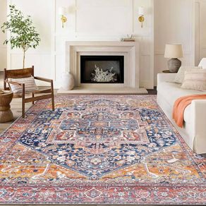 Rugs Living Room 160x230cm Non-Slip Washable Rug for Bedroom large Thin Low Profile Floor Carpet for Office Bathroom Dinning Room Playroom