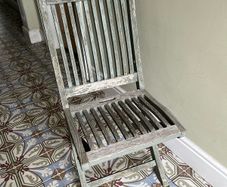 3 x solid garden chairs plus trellis