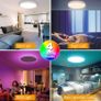 LED Ceiling Light with RGB Backlight, 24W 3200LM 3000K-6000K Dimmable, Remote Control, IP54 Waterproof Bathroom Light, Modern Flush Ceiling Light, for Kitchen Hallway Child's Bedroom (FREE POSTAGE) Image 8