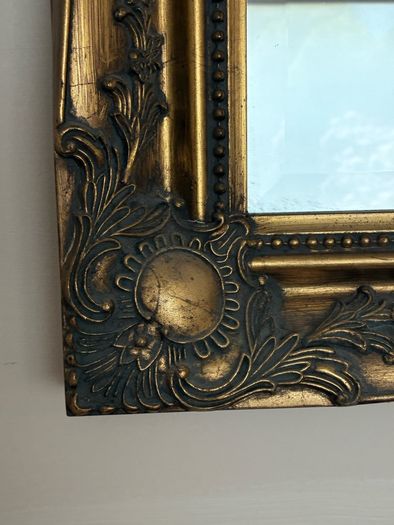 Ornate antique overmantel mirror