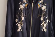 ZARA black embroidered detail jacket Sz L (Fit 12-14UK) - Rrp 69.99 (New)