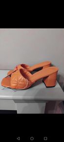 Orange sandal heels size 6 new tags