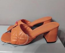 Orange sandal heels size 6 new tags