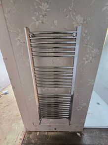 3 x Chrome Heated Towel Rail Radiators  Bathroom  Good Condition