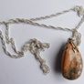 Vintage 925 Sterling Silver Brown Labradorite Pendant Necklace length 18" - 11,7g Image 7
