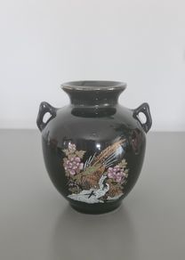 Vintage Japanese Black Porcelain