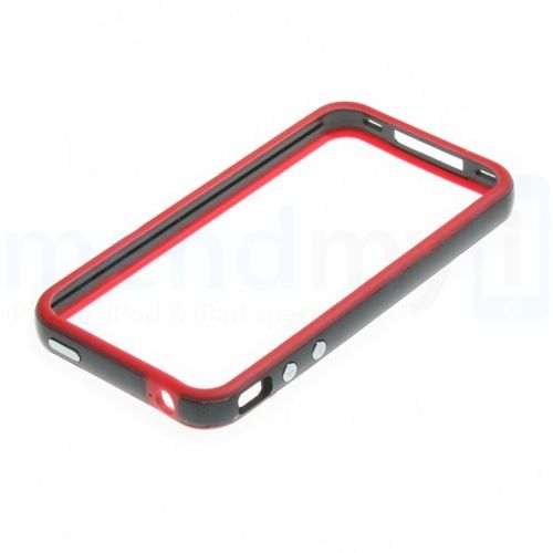 iPhone 4/ 4S Bumper Case Hard Plastic Rubber with Metal Buttons with Free Screen Protector