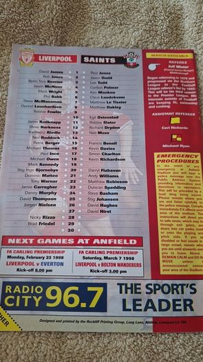 Vintage Liverpool FC Match Programmes 1990's x9
