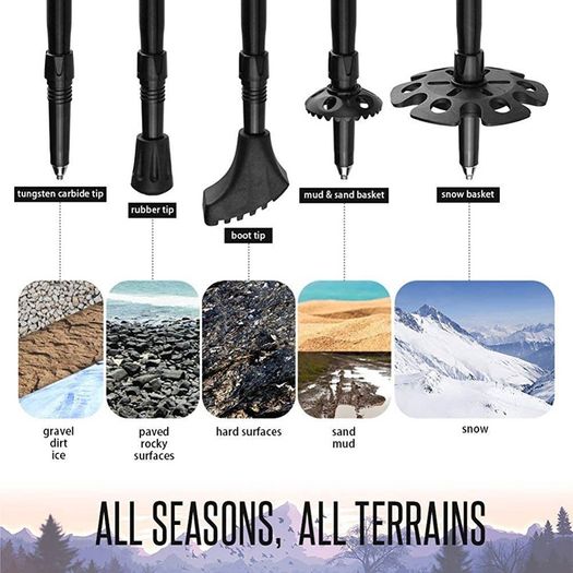 Trekking Pole, Collapsible Walking Hiking Stick for Men Women, Ultralight Aluminum Ski Pole with EVA Grip (FREE SHIPPING)